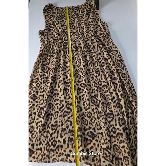 Torrid Dress Womens 2X Brown Leopard Print Sleeveless V Neck Asymmetrical Hem - Picture 10 of 12